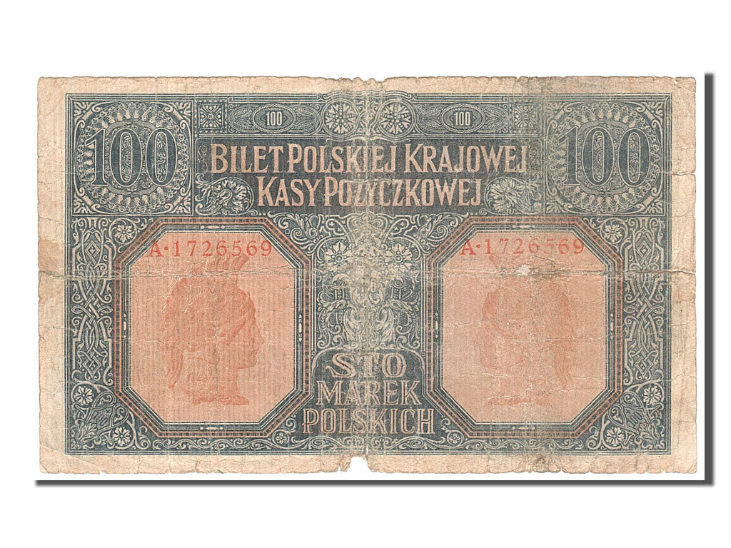 Banknote, Poland, 100 Marek, 1916, 1916-12-09, VG(8-10)