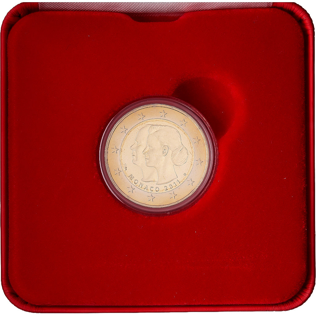 Monaco, Albert II, 2 Euro, Royal Wedding, 2011, MDP, Bimetaliczny, MS(65-70)