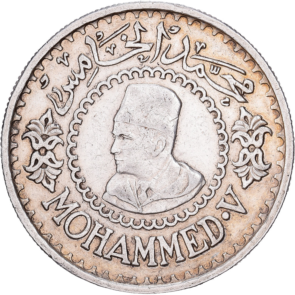 Marokko, Mohammed V, 500 Francs, AH 1376 (1956), MDP, Silber, SS, KM:54
