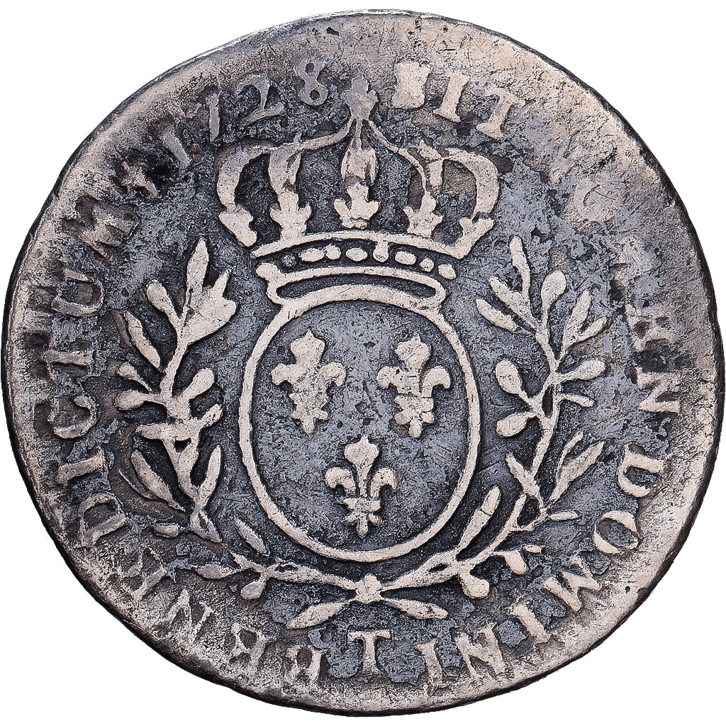 Francia, Louis XV, 1/10 Écu aux branches d'olivier, 1728, Nantes, Plata, BC