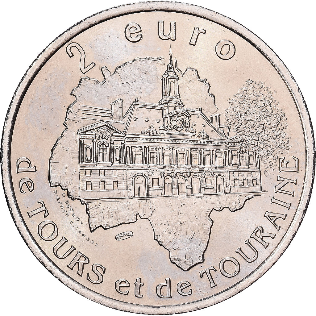 Frankrijk, 2 Euro, Tours et de Touraine - Loches, 1997, MDP, Cupronickel, PR