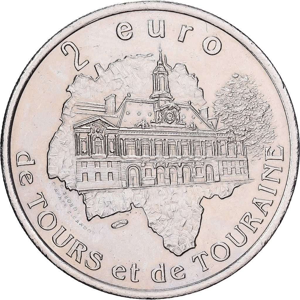 Frankrijk, 2 Euro, Tours et de Touraine, 1997, MDP, Cupronickel, PR