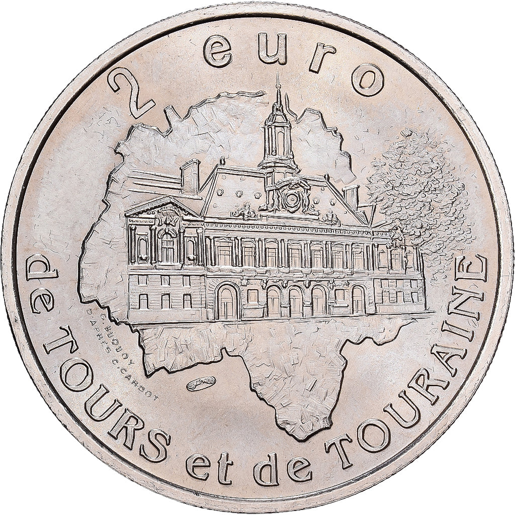 Francja, 2 Euro, Tours et de Touraine - Amboise, 1997, MDP, Cupronickel