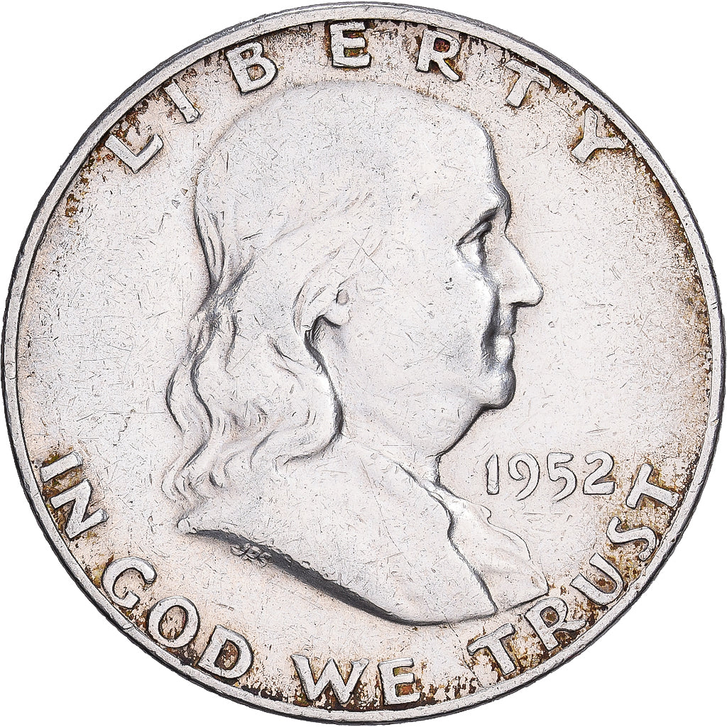 Verenigde Staten, Benjamin Franklin, 1/2 Dollar, 1952, Denver, Zilver, ZF