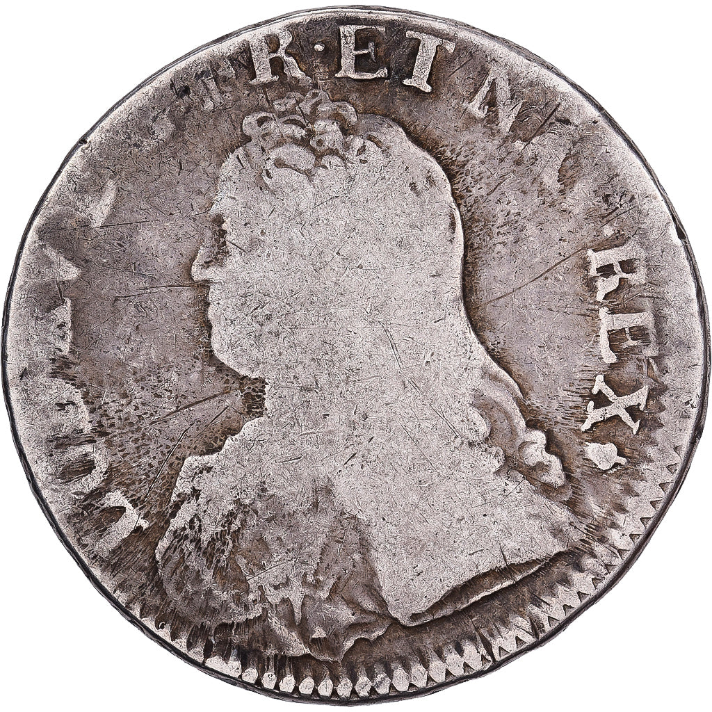 Francia, Louis XV, Ecu aux branches d'olivier, 1737, Reims, Plata, BC