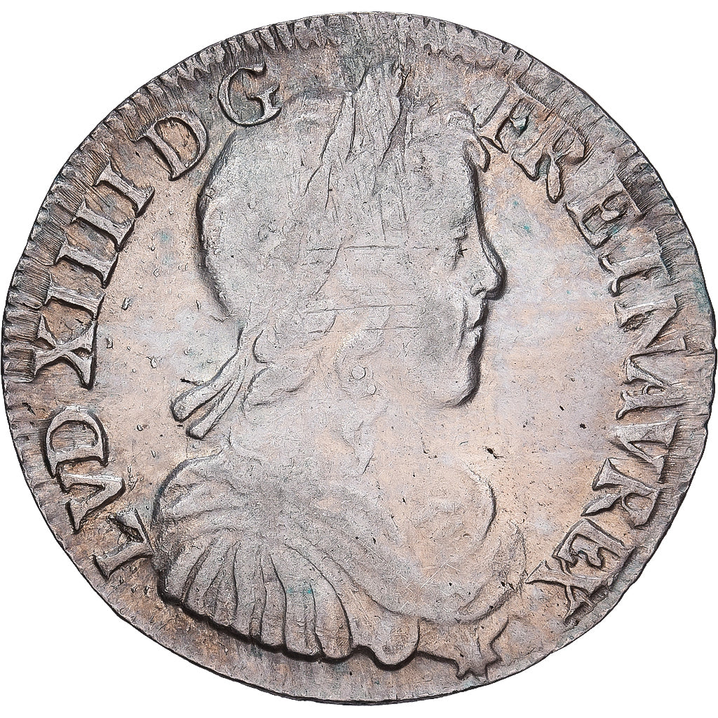 Frankreich, Louis XIV, 1/2 Écu à la mèche longue, 1651, Bayonne, Silber, S+