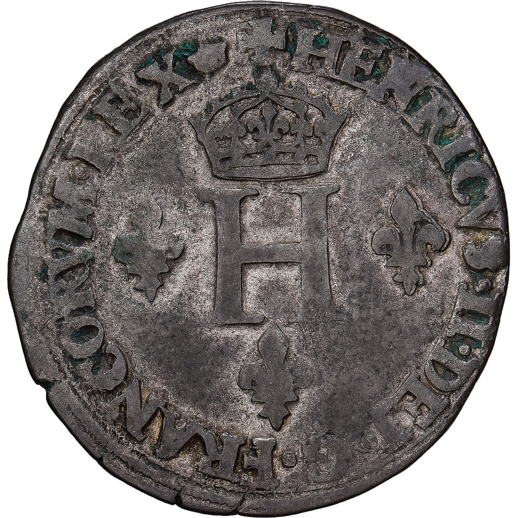 Francia, Henri II, Double Sol Parisis, 1550, Paris, Vellón, MBC, Gadoury:363
