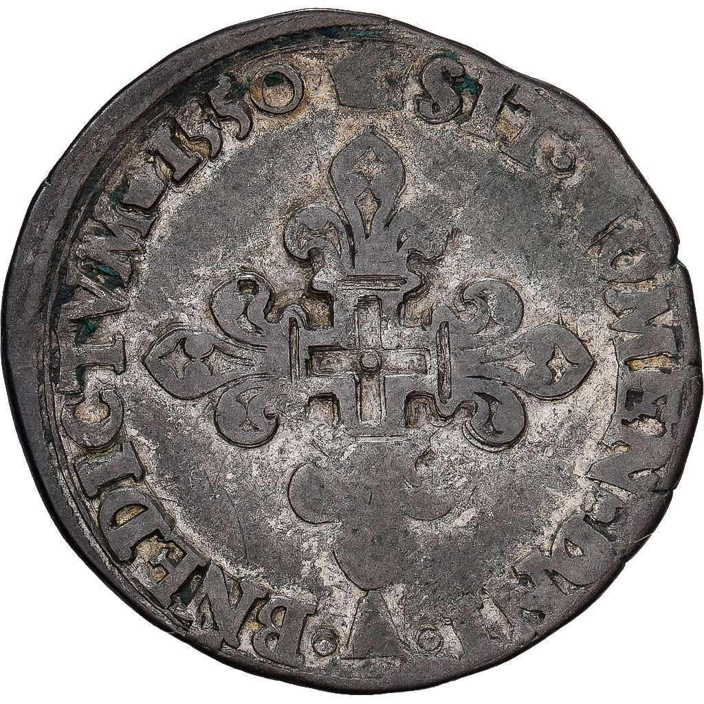 Francia, Henri II, Double Sol Parisis, 1550, Paris, Vellón, MBC, Gadoury:363