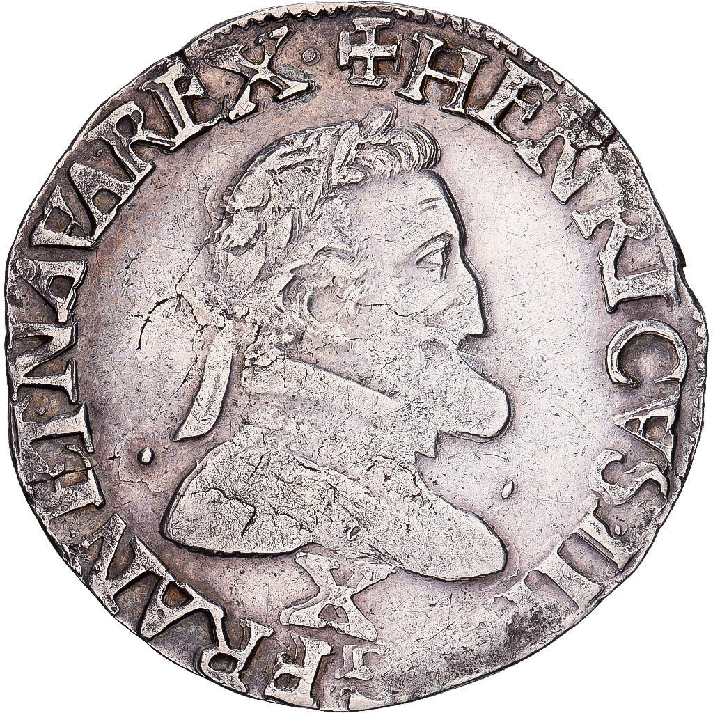 Francia, Henri IV, 1/2 Franc, 1597, Amiens, Argento, MB+, Gadoury:590