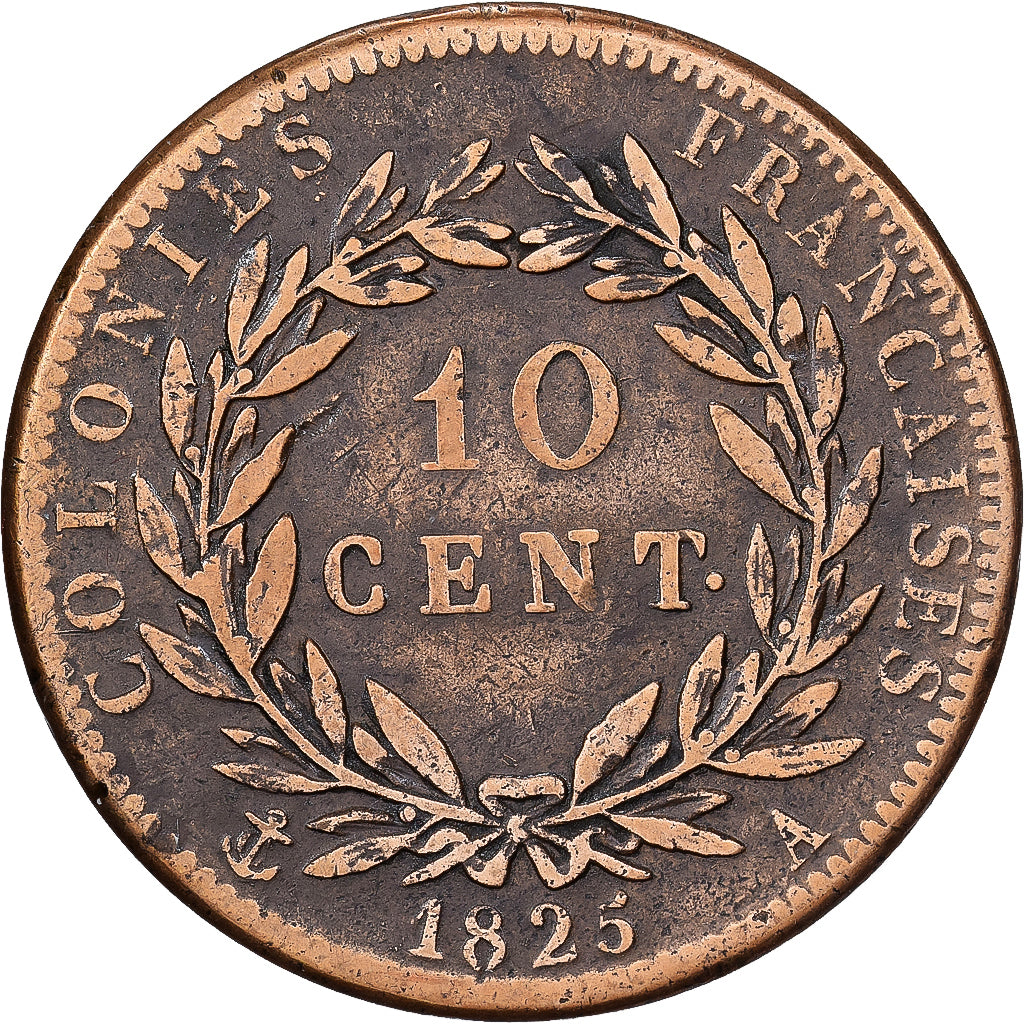 Frankrijk, Charles X, 10 Centimes, 1825, Paris, Bronzen, FR+, KM:11
