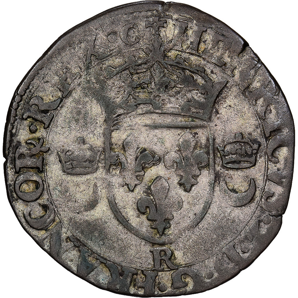 Frankreich, Henri II, Douzain aux croissants, 1550, Villeneuve-lès-Avignon