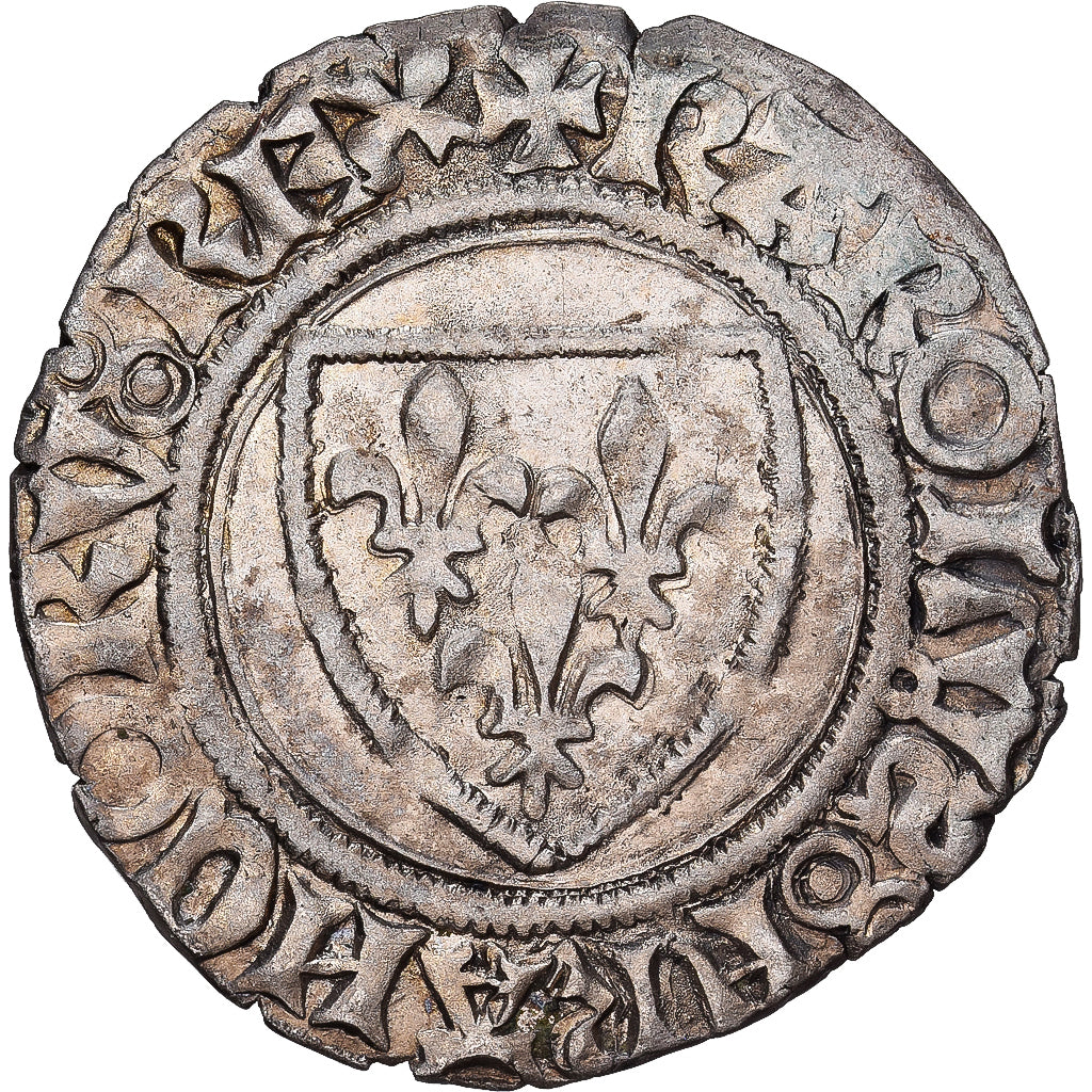 Frankreich, Charles VI, Blanc Guénar, 1380-1422, Tours, Billon, SS