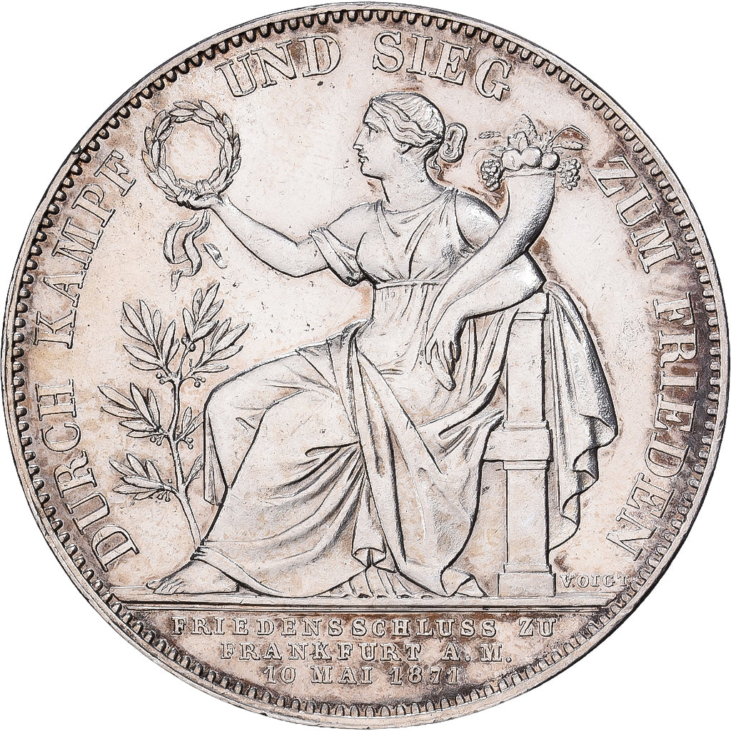 Estados alemanes, Ludwig II, 1 Thaler, 1871, Munich, Plata, EBC, KM:889