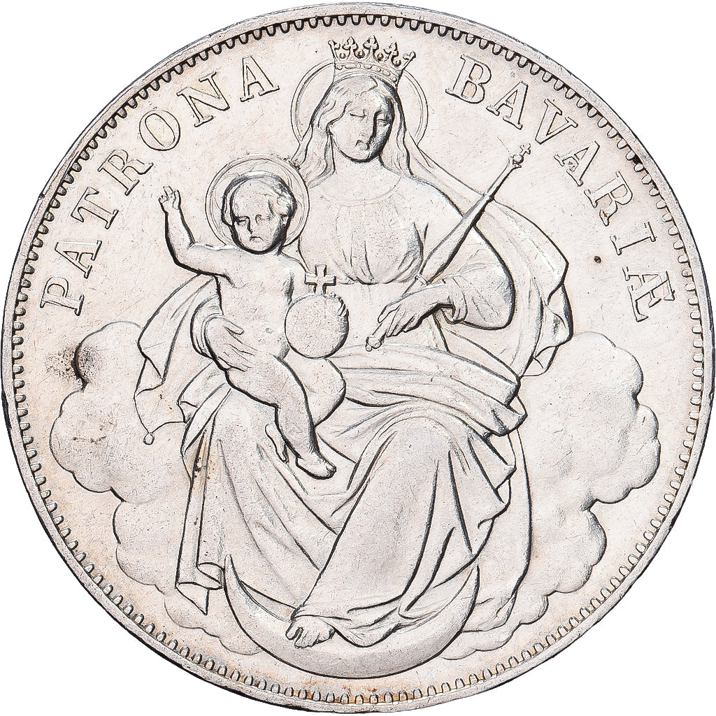 Deutsch Staaten, Ludwig II, 1 Thaler, 1865, Munich, Silber, SS, KM:877