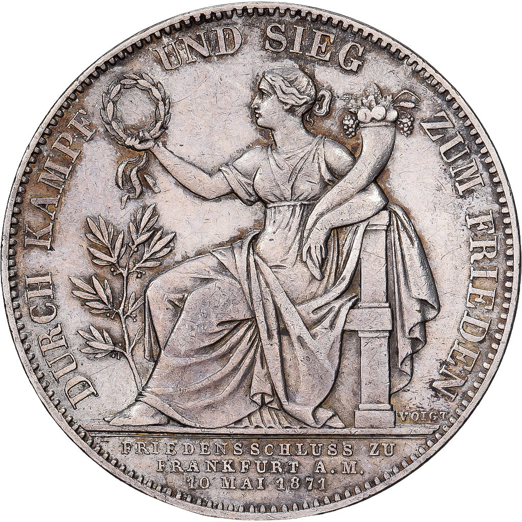 Deutsch Staaten, Ludwig II, 1 Thaler, 1871, Munich, Silber, SS+, KM:889