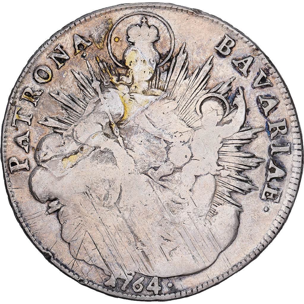 Estados alemanes, Maximilian III, Josef, 1 Thaler, 1764, Munich, Plata, BC+