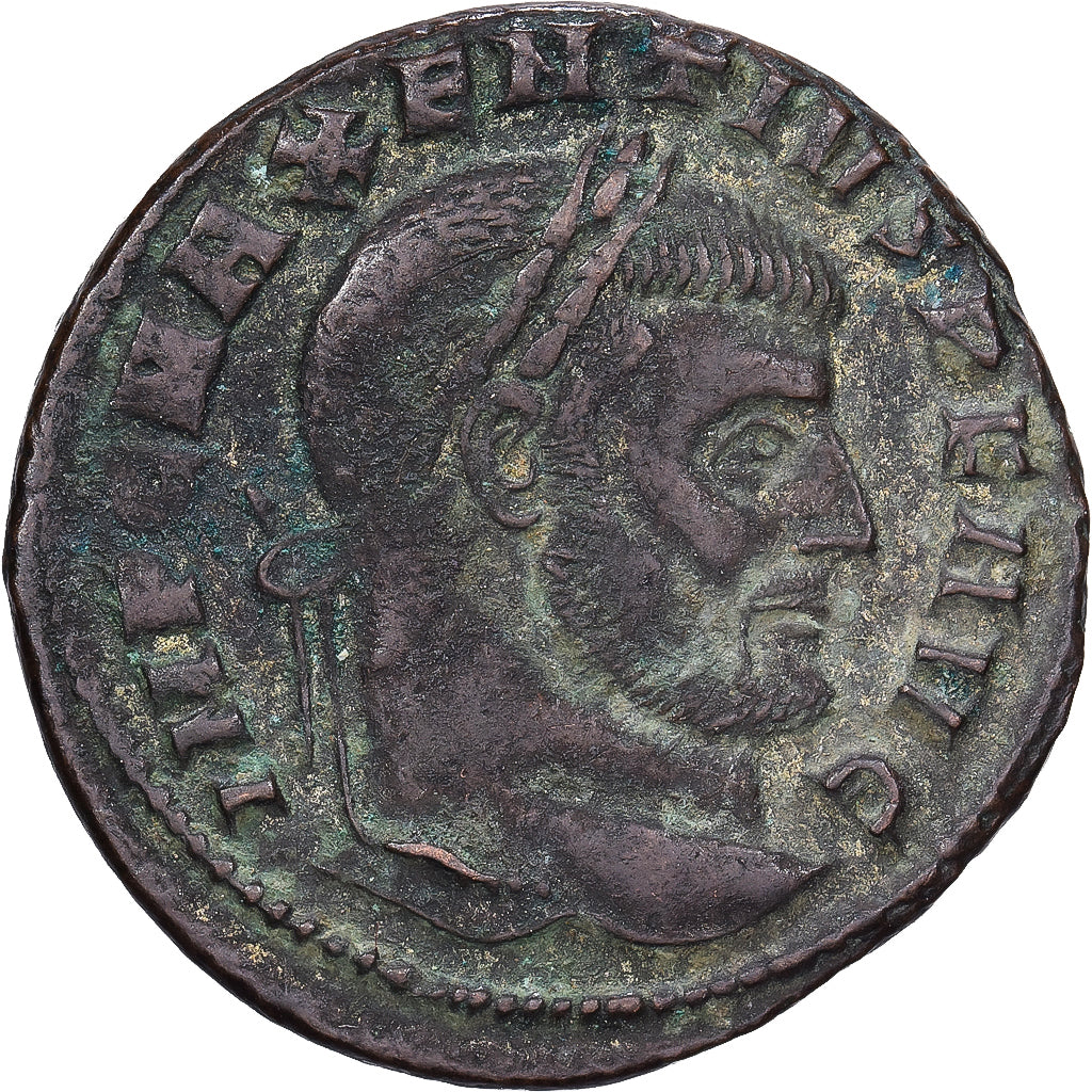 Roman Empire, Maxence, Follis, 309-312, Ostia, Bronzen, FR+, RIC:35