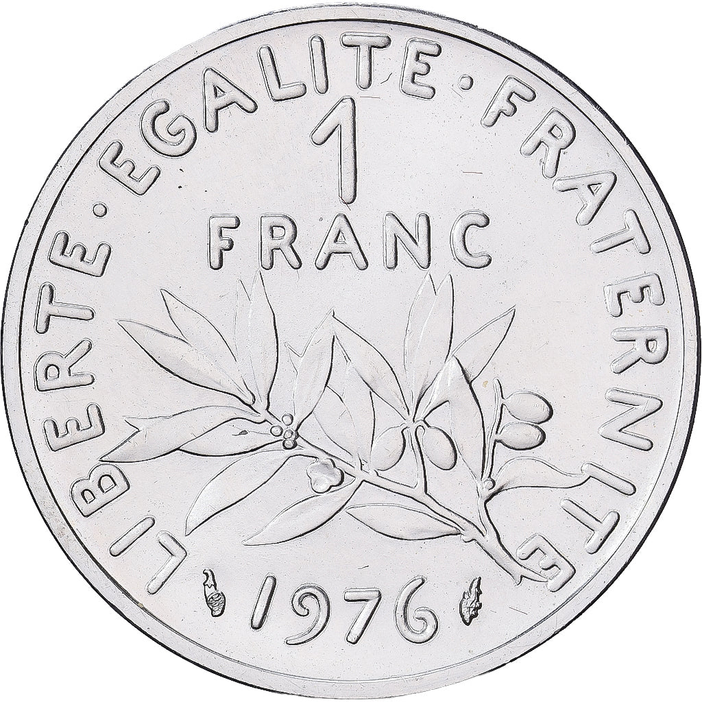 Frankreich, 1 Franc, Semeuse, 1976, MDP, Piéfort, Silber, MS66, Gadoury:104.P2