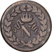 Napoleon I, 1 Décime, 1814, Strasbourg, Bronze, S, Gadoury:195b