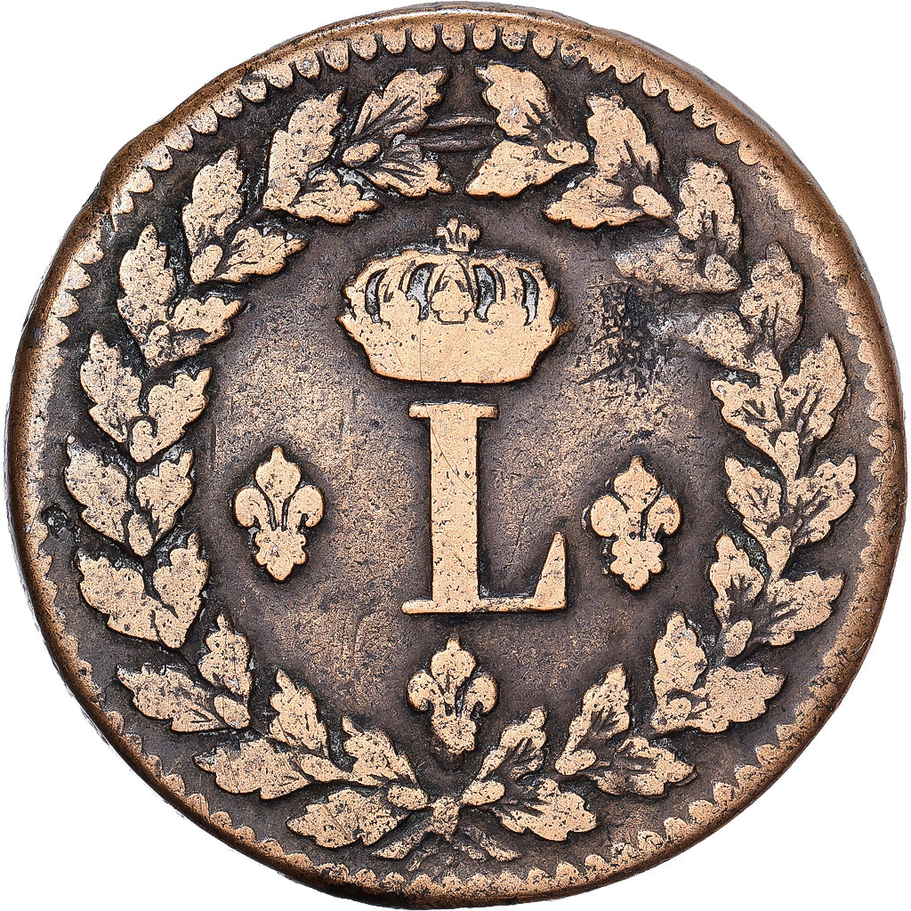 Frankreich, Louis XVIII, 1 Décime, 1815, Strasbourg, Bronze, S+, Gadoury:196c