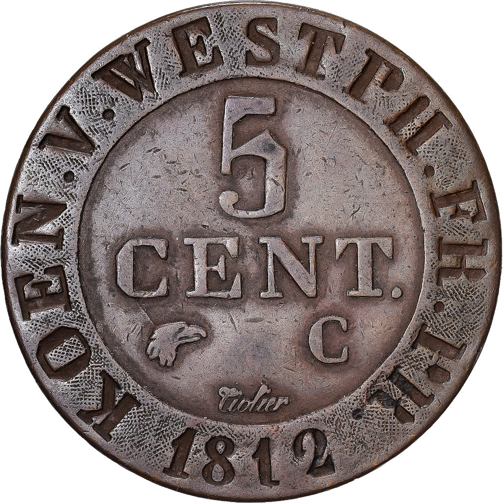 Kingdom of Westphalia, Jérôme Bonaparte, 5 Centimes, 1812, Cassel, Koper, ZF