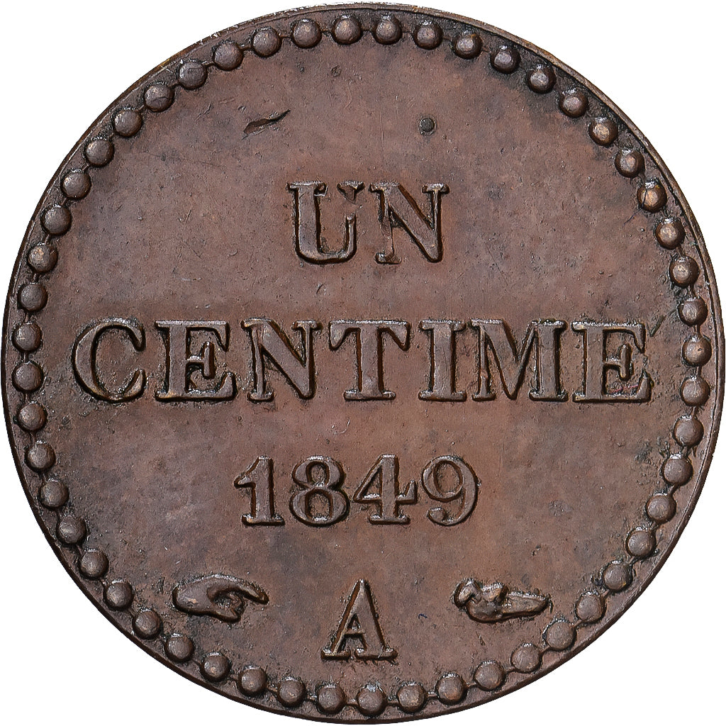 Frankrijk, 1 Centime, 1849, Paris, Bronzen, PR, Gadoury:84