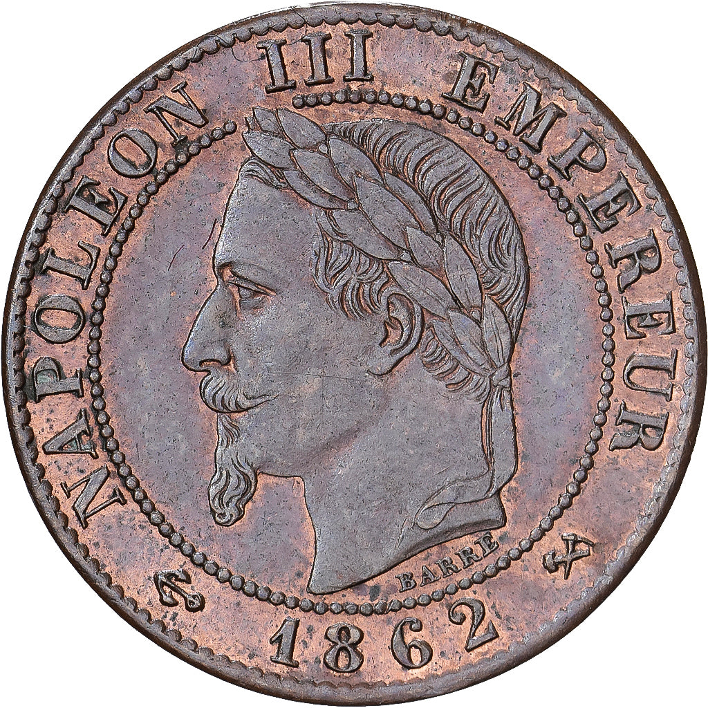 Francia, Napoleon III, 1 Centime, 1862, Bordeaux, Bronce, SC