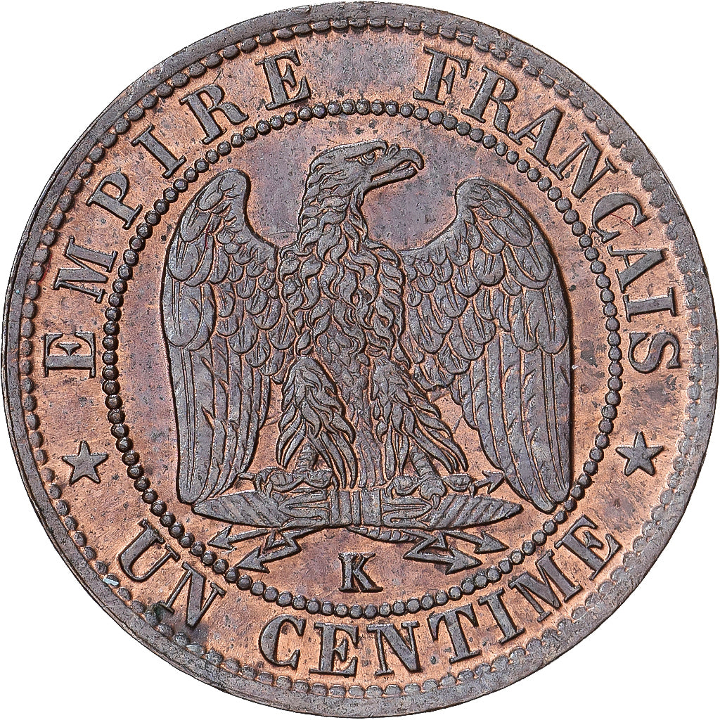 Francia, Napoleon III, 1 Centime, 1862, Bordeaux, Bronce, SC