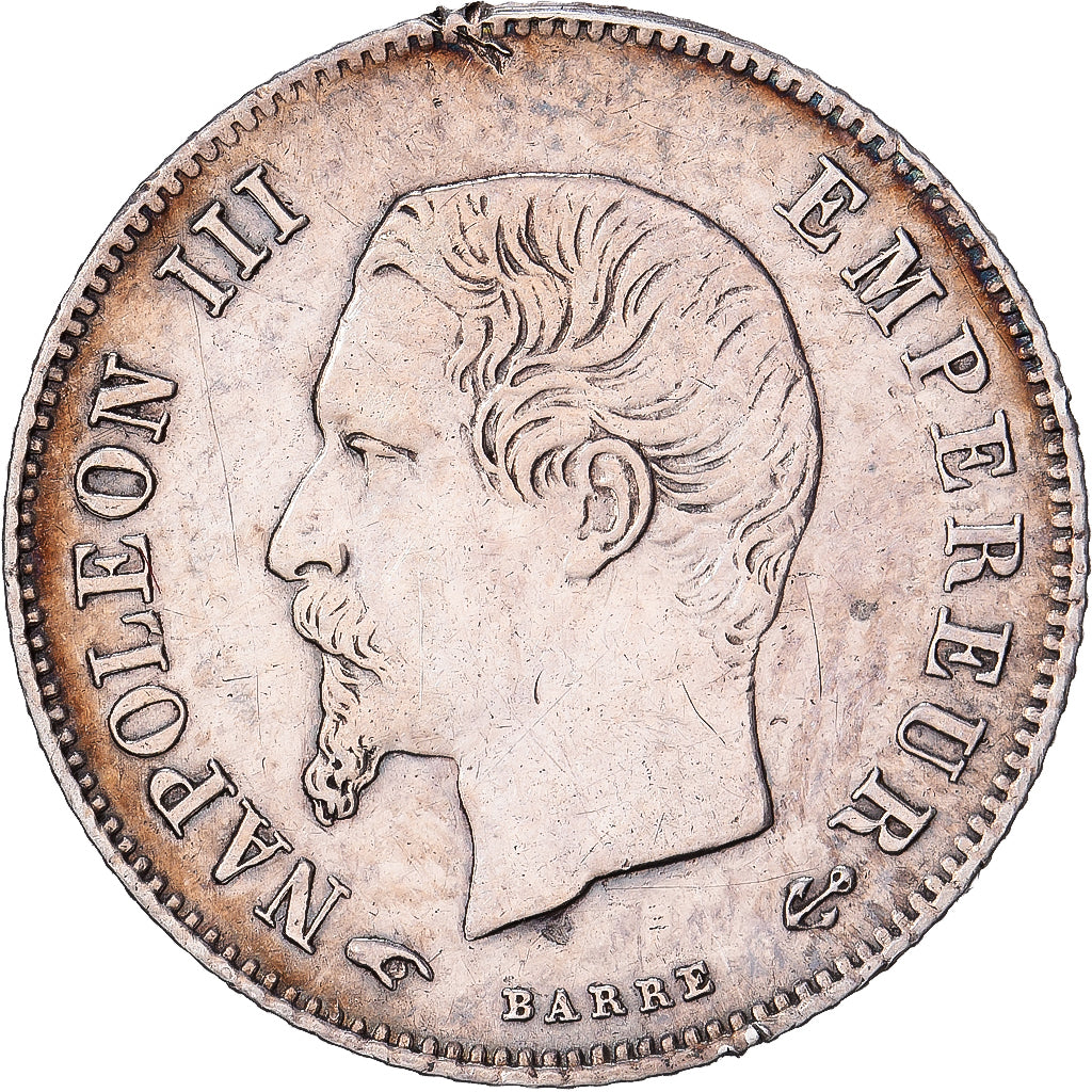 Frankreich, Napoleon III, 20 Centimes, 1860, Paris, Silber, VZ, Gadoury:305