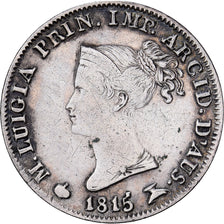 Italy, Maria Luigia, 5 Soldi, 1815, Silver, VF(30-35), Gadoury:IT36