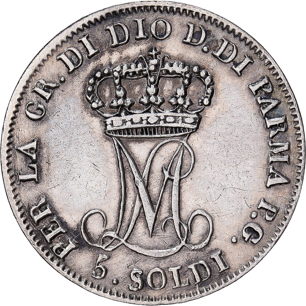 Italië, Maria Luigia, 5 Soldi, 1815, Zilver, FR+, Gadoury:IT36