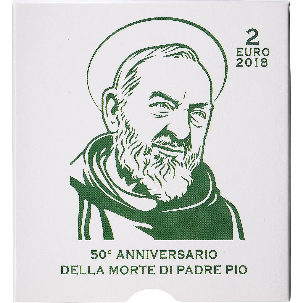Vatikanstadt, 2 Euro, 50ème anniversaire de la mort de Padre Pio, PP, 2018