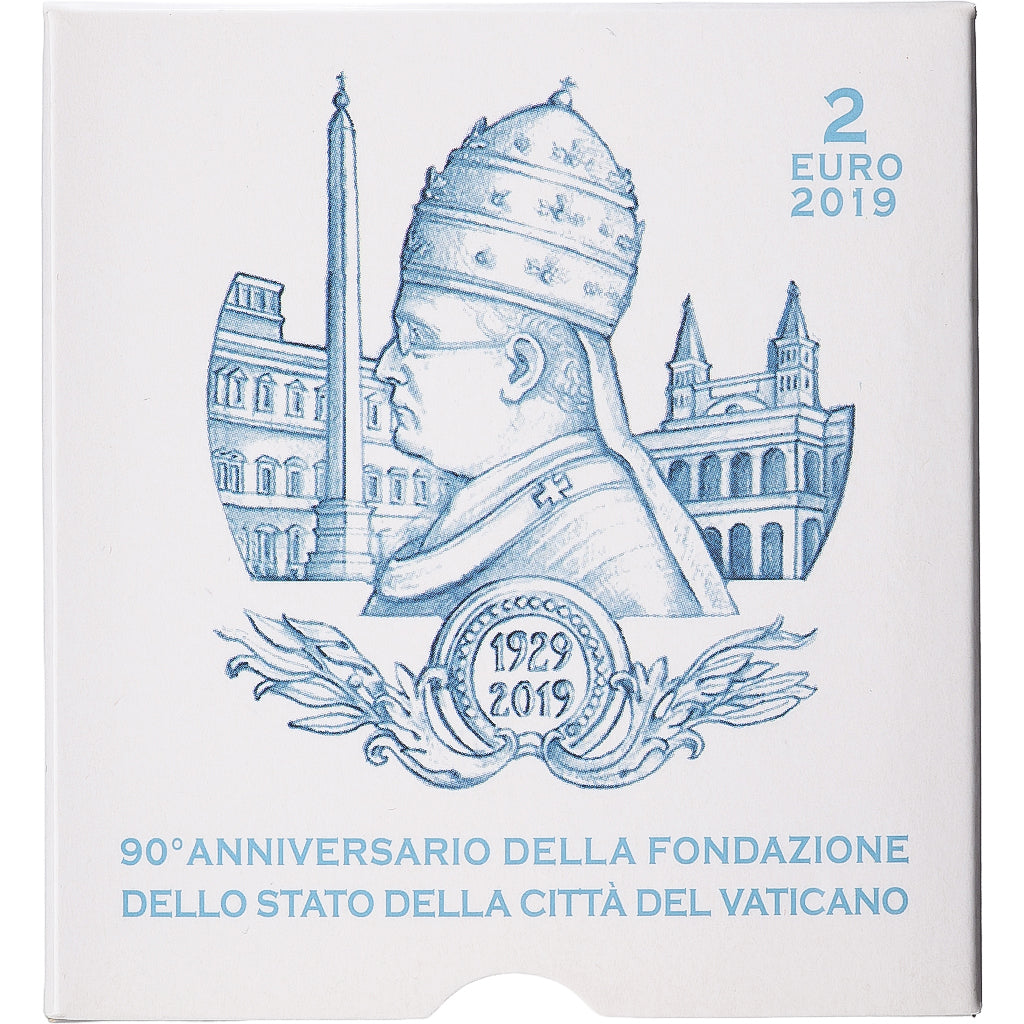 Vatikanstadt, 2 Euro, 90 ans de la fondation de l'état du Vatican, PP, 2018