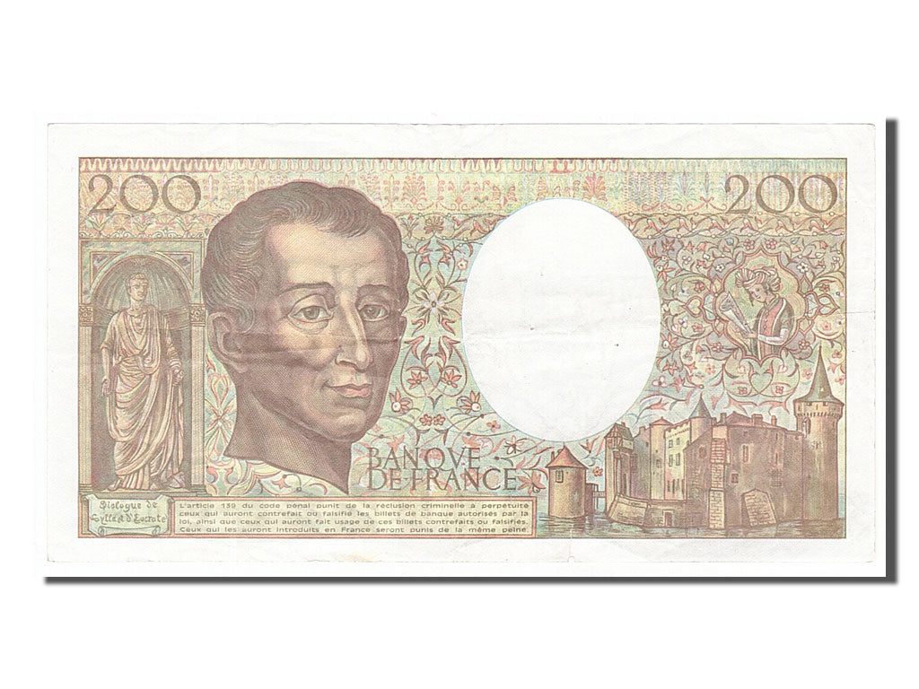 Banknote, France, 200 Francs, 200 F 1981-1994 ''Montesquieu'', 1990, EF(40-45)