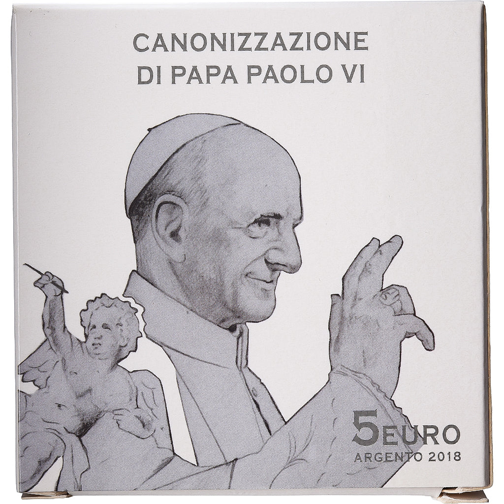 Vatikanstadt, Francis, 5 Euro, Canonization of Paul VI, PP, 2018, Rome, Silber