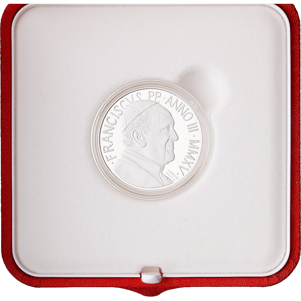 PAŃSTWO WATYKAŃSKIE, Francis, 5 Euro, World Peace, Proof, 2015, Rome, Srebro