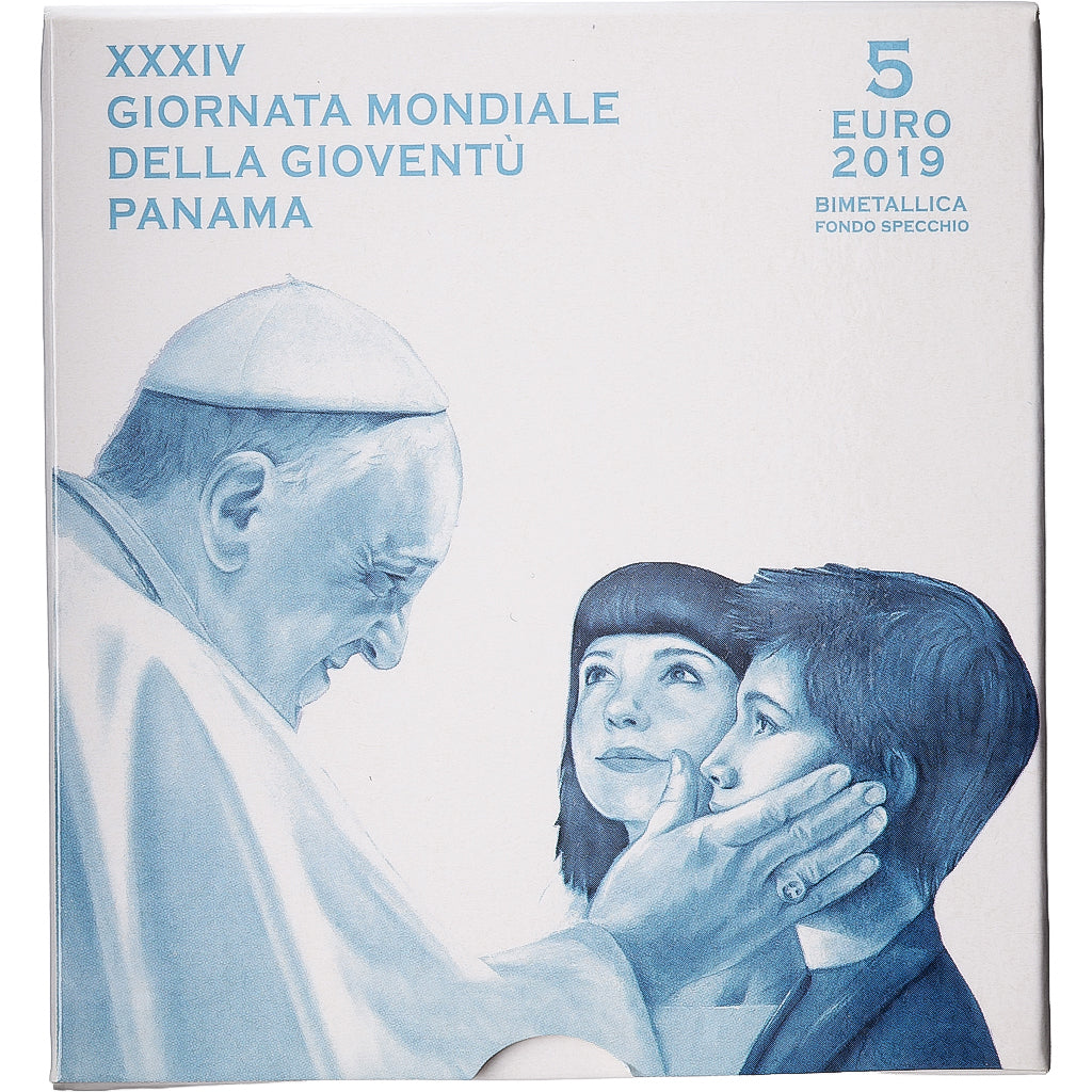 Vatikanstadt, Francis, 5 Euro, 34th World Youth Day, PP, 2019, Rome, Bimetallic
