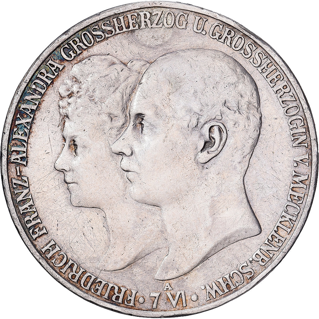 German Empire, Friedrich Franz IV, 5 Mark, 1904, Berlin, Silber, SS, KM:334