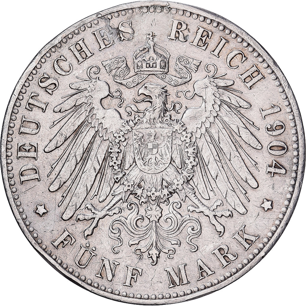 German Empire, Friedrich Franz IV, 5 Mark, 1904, Berlin, Silber, SS, KM:334