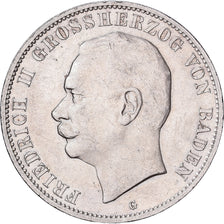 German Empire, Friedrich II, 5 Mark, 1913, Karlsruhe, Silver, AU(55-58), KM:281