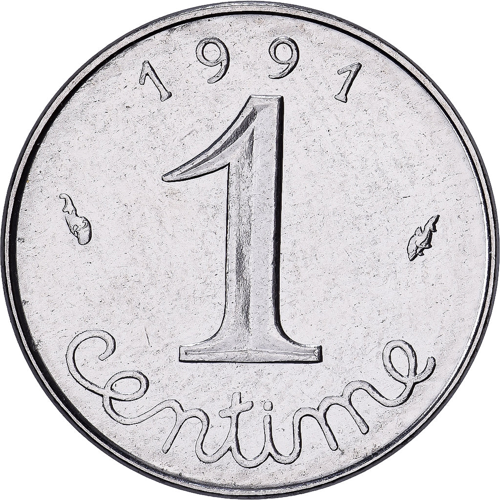Frankreich, 1 Centime, Épi, 1991, MDP, Stahl, STGL, Gadoury:191c
