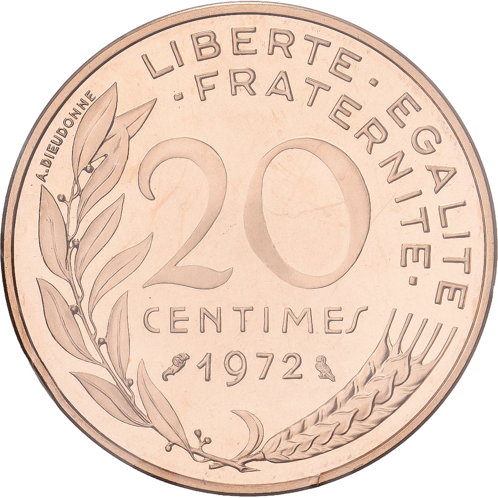 Frankreich, 20 Centimes, 1972, MDP, Gold, STGL, Gadoury:56.P3