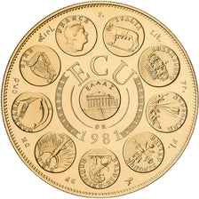France, 1 Ecu Europa, 1981, MDP, Gold, MS(65-70)