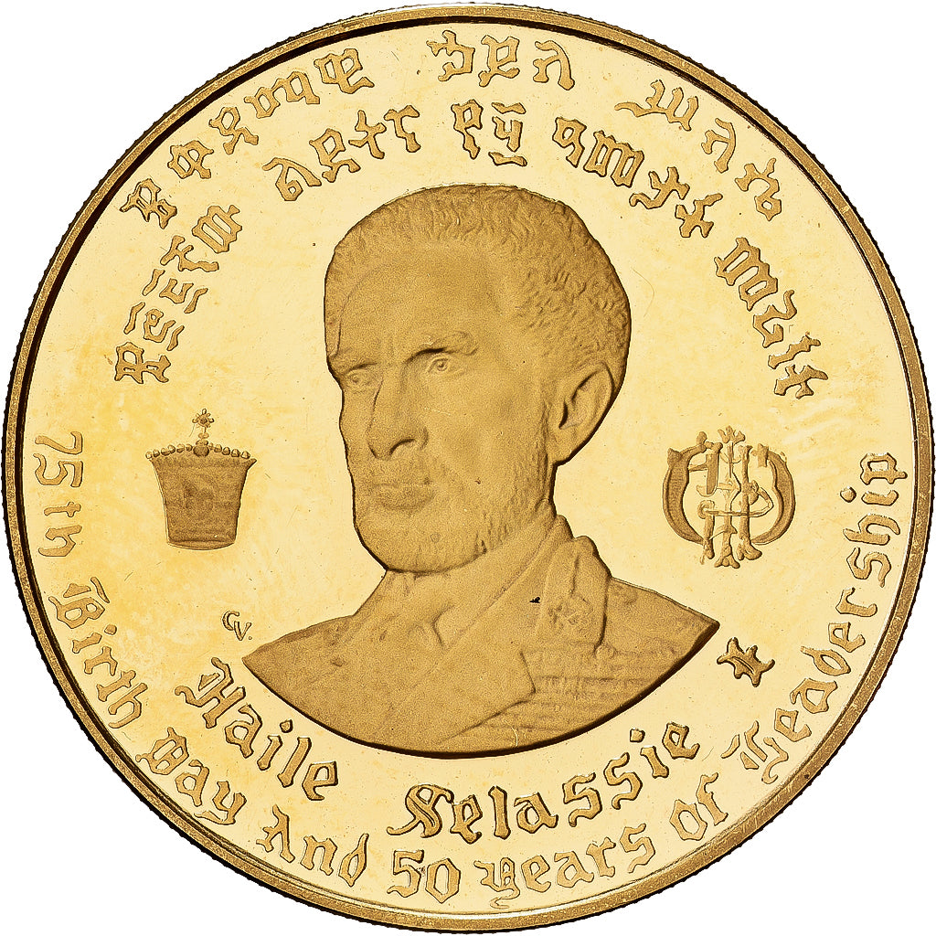 Ethiopië, Haile Selassie I, 50 Dollars, 75th Anniversary of Birth and 50th