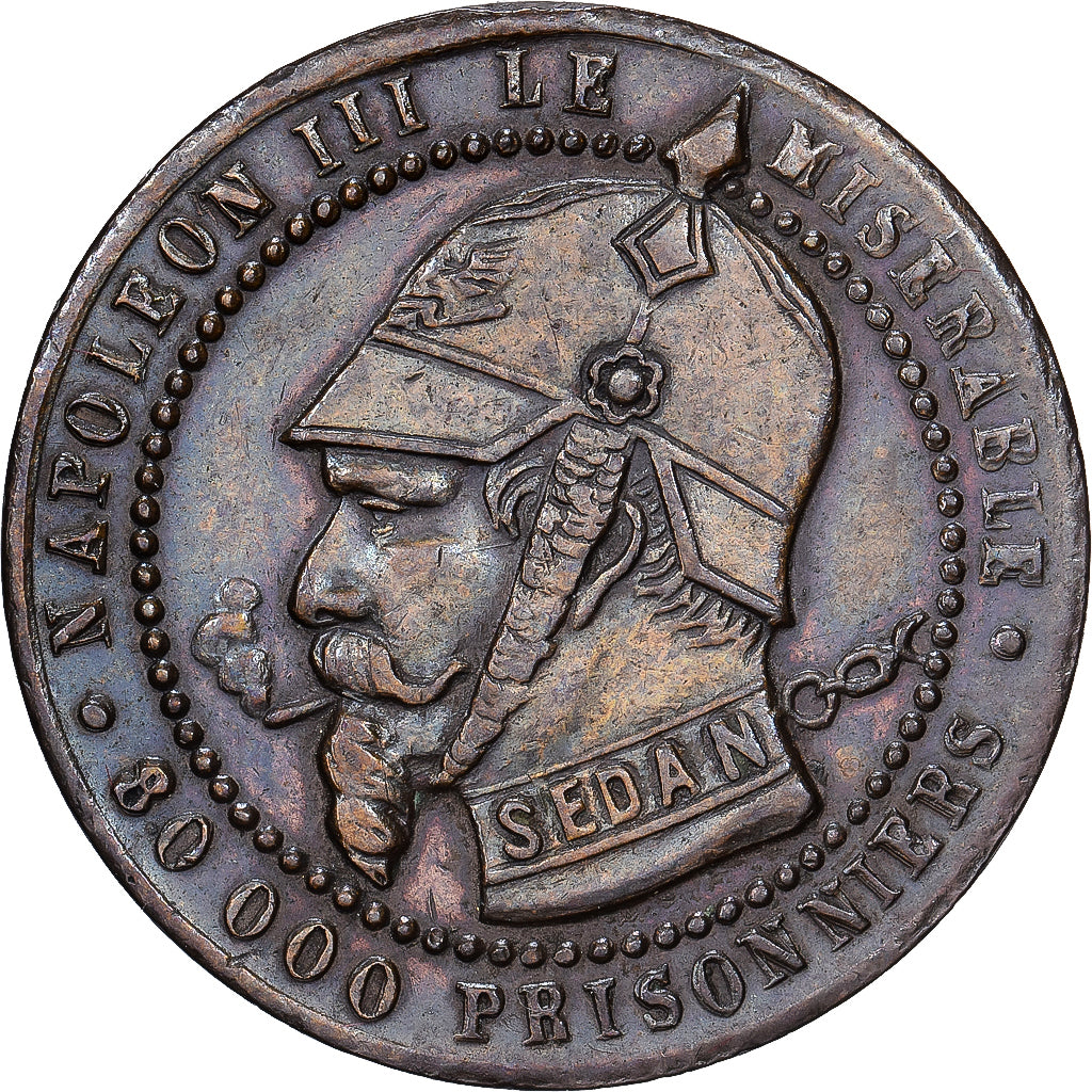 France, Jeton Satirique, Napoléon III, Bronze, SUP, Bataille de Sedan