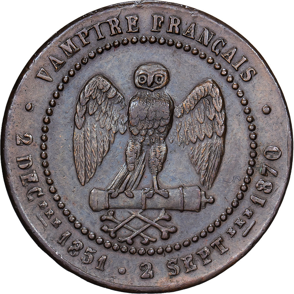 France, Jeton Satirique, Napoléon III, Bronze, SUP, Bataille de Sedan