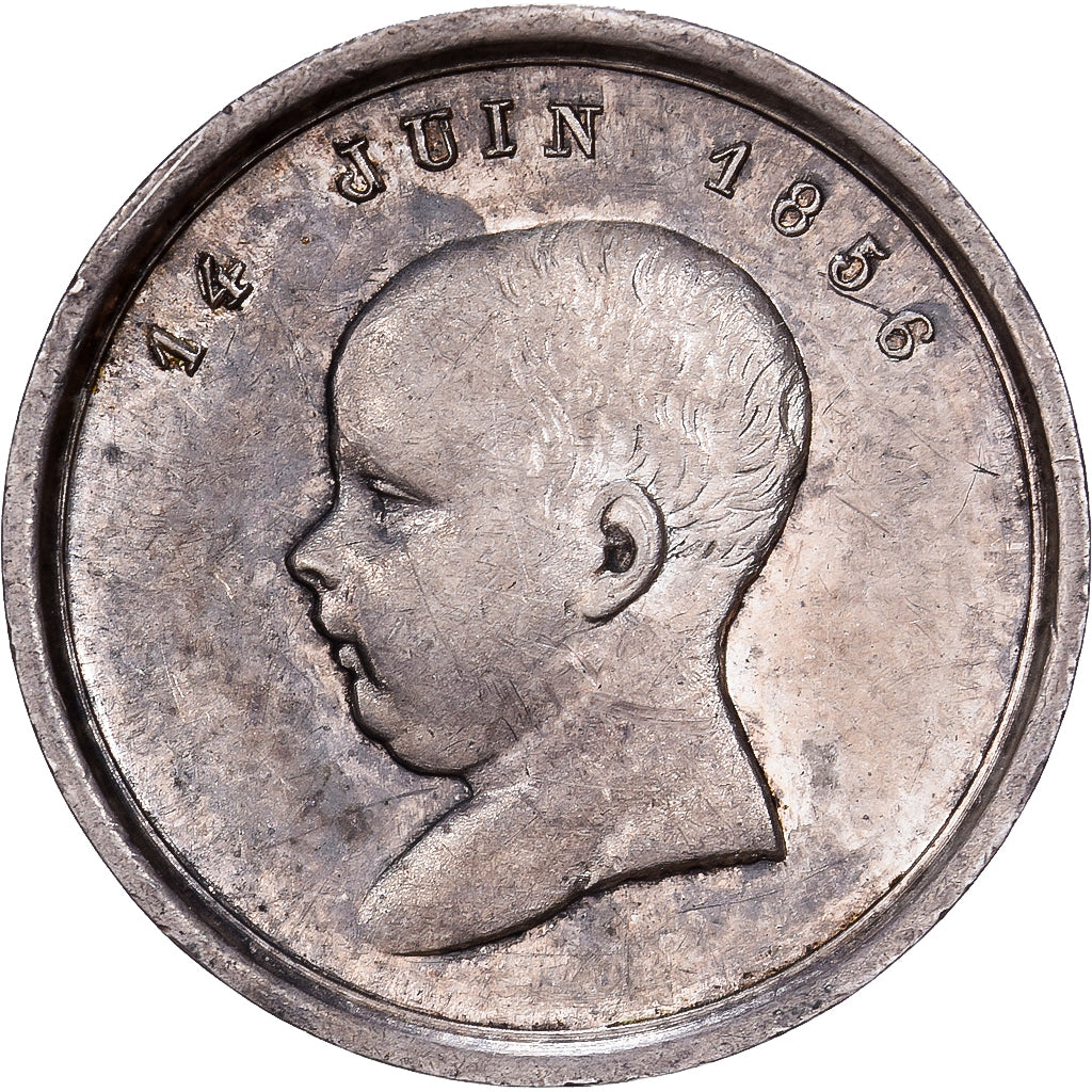France, Birth of Napoléon IV, Quinaire, 1856, Silver, MS(63)