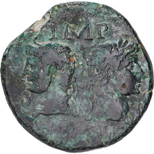 Roman Empire, Augustus & Agrippa, As, 10-14 AD, Nemausus, Bronzo, BB, RIC:160