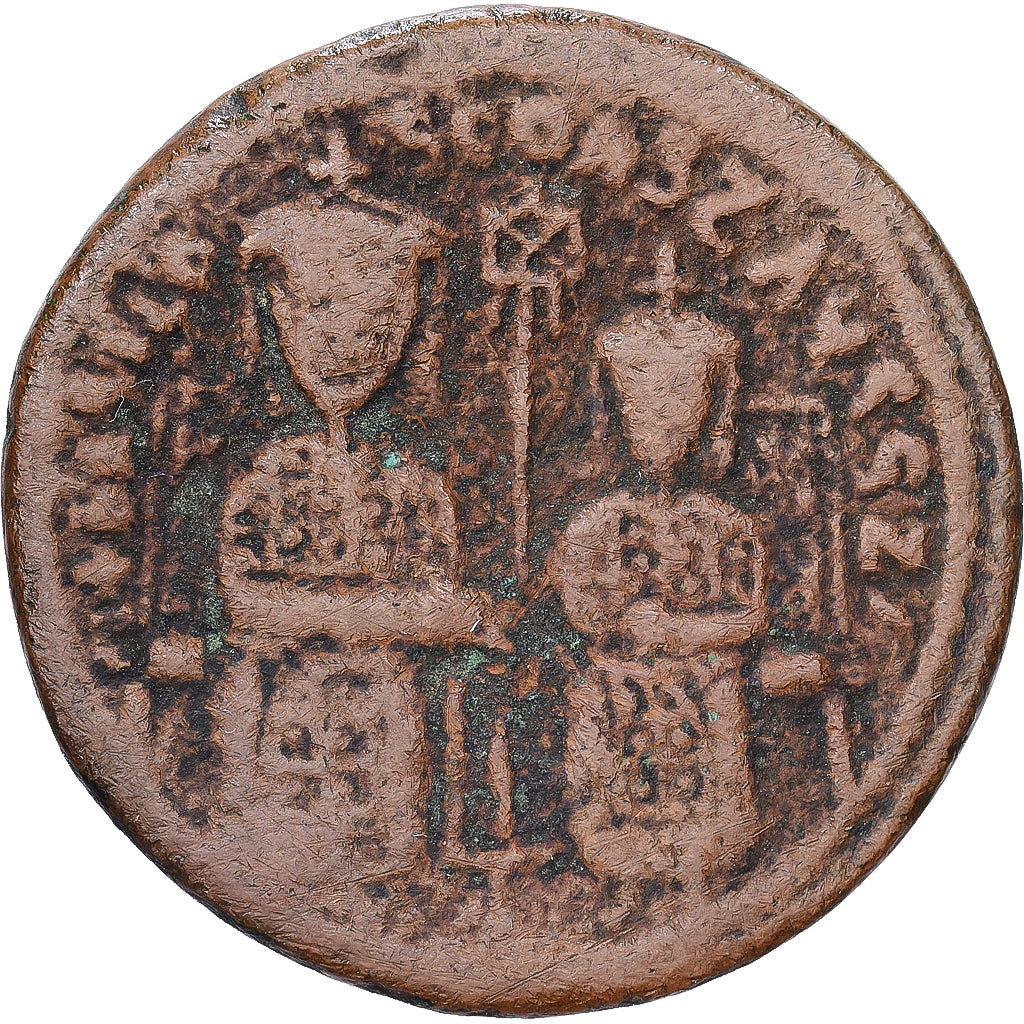 Byzantine Empire, Basil I with Constantine VIII, Follis, 868-870