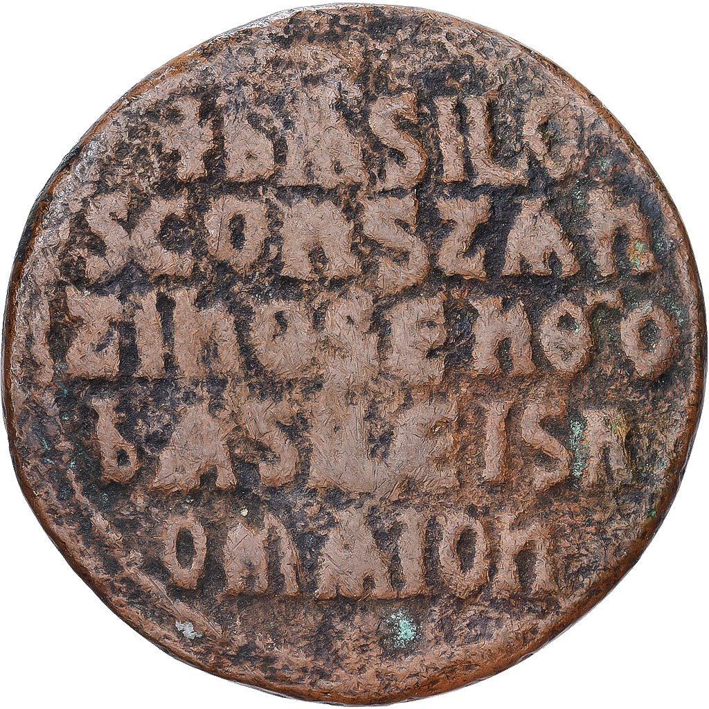 Byzantine Empire, Basil I with Constantine VIII, Follis, 868-870
